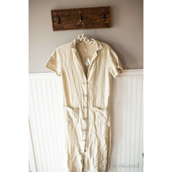 Free People Almeda Dress Duster Guaze Maxi XS - Picture 3 of 6